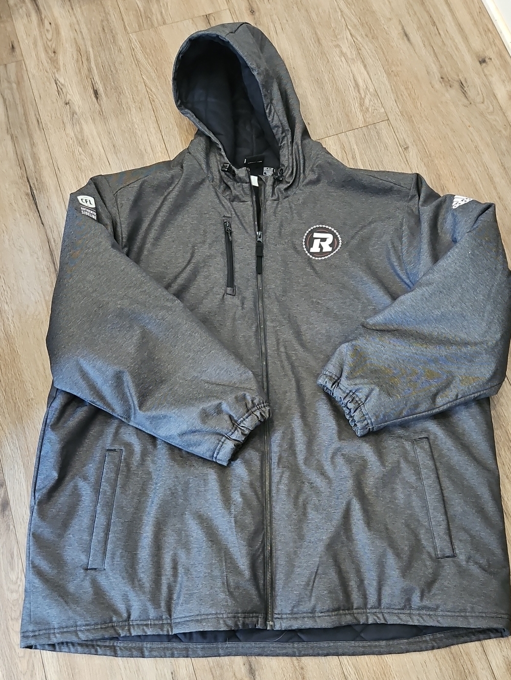 Adidas CFL Ottawa REDBLACKS Authentic Sideline Jacket Men's 3XL - Grey Heather